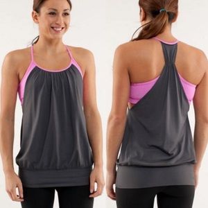 Gray and light pink lululemon tank size 0-2